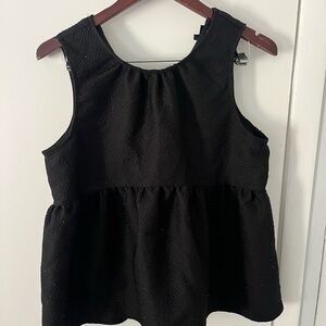 Who What Wear Black Textured Peplum Blouse